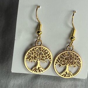 925 silver and gold plated Elegant Tree of Life Earrings